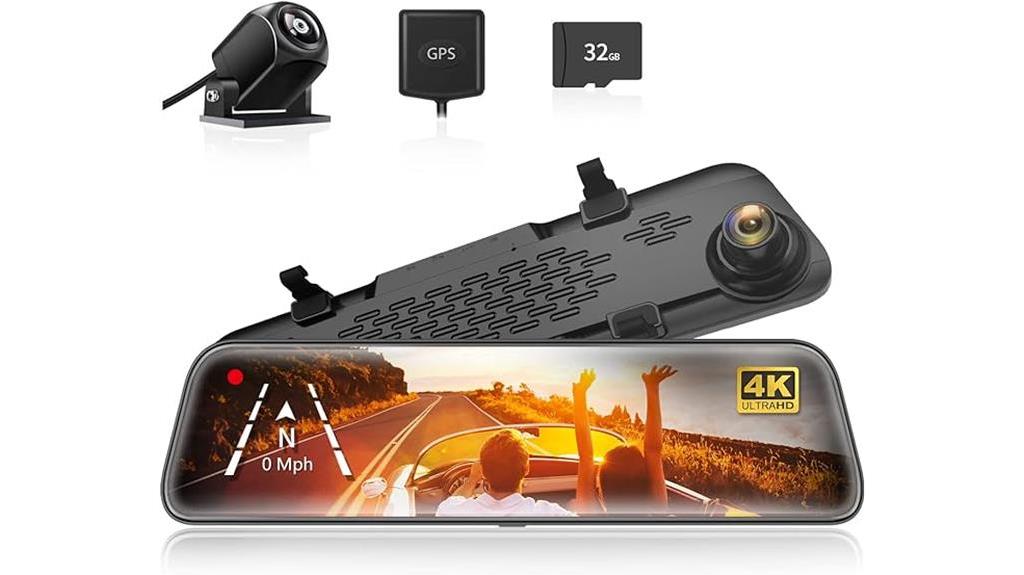WOLFBOX G840S high resolution mirror dash cam